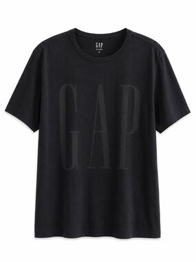 GAP Black Tonal Logo Short Sleeve Cotton Tee – Size XL EUC